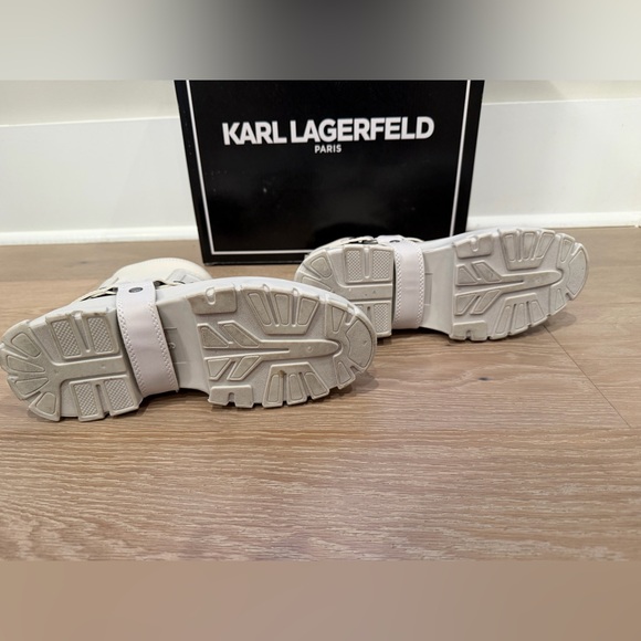 Karl Lagerfeld Women's Gray Combat Boots - Picture 6 of 6